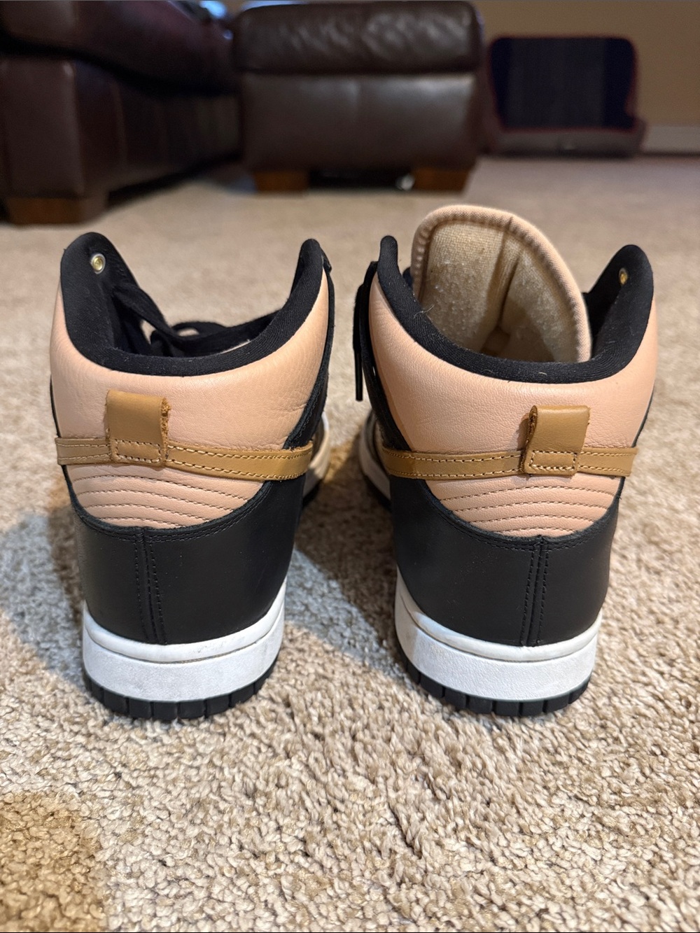 Nike Women’s High-Top Sneakers in Black, Tan, and Gold - Picture 2 of 5